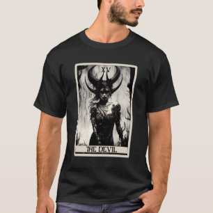 Occulte Dark Art Horror De Duivel Tarot Kaart T-shirt