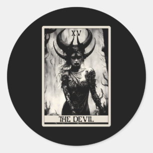 Occulte Dark Horror De Duivel Tarot Kaart Ronde Sticker