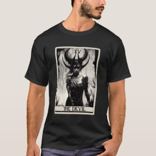 Occulte Dark Horror De Duivel Tarot Kaart T-shirt