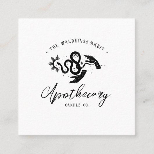 occulte esoterische alchemistische apotheker vierkante visitekaartje (Voorkant)