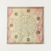 Occulte geheimen roze rozen heksen Sigil Wandkleed (Voorkant (horizontaal))