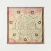 Occulte geheimen roze rozen heksen Sigil Wandkleed (Voorkant)