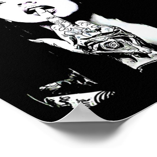 Occulte Gotische Duistere Satanische Nun Tattoos O Poster (Hoek)