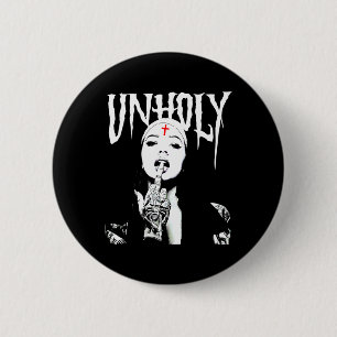 Occulte Gotische Duistere Satanische Nun Tattoos O Ronde Button 5,7 Cm