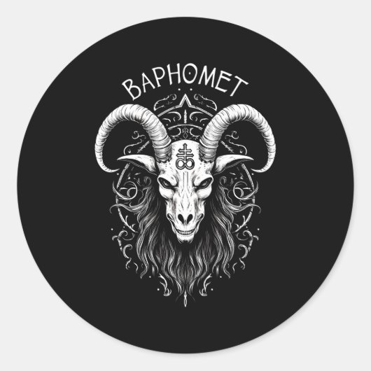 Occulte Gotische Leviathan Kruis Symbool van Satan Ronde Sticker (Voorkant)