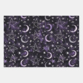 Occulte gotische maan en pentagrammen inpakpapier vel (Voorkant)