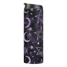 Occulte gotische maan en pentagrammen