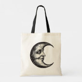 Occulte Gotische Victoriaanse Maan Met Gezicht Tote Bag (Achterkant)