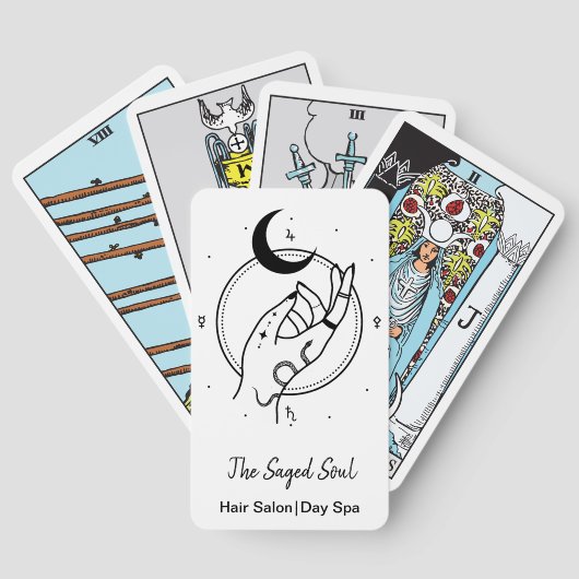 Occulte hand en een maan pokerkaarten (Achterkant)