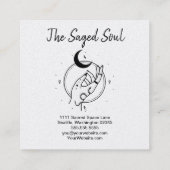 occulte hand en maan vierkante visitekaartje (Achterkant)