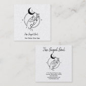 occulte hand en maan vierkante visitekaartje (Voorkant / Achterkant)