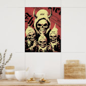 Occulte horror skeletten duivelszonden poster (Keuken)