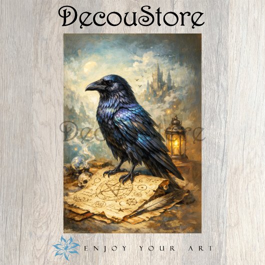Occulte Raven Decoupage Tissuepapier
