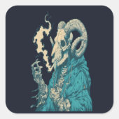 Occulte Rookende Ram Schedel Sticker (Voorkant)