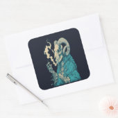 Occulte Rookende Ram Schedel Sticker (Envelop)
