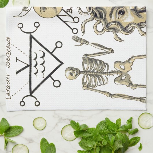 occulte symbolen theedoek (Gevouwen)