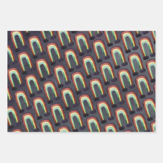 occulte zonneplanet en regenboog inpakpapier vel (Voorkant 2)