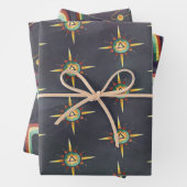 occulte zonneplanet en regenboog inpakpapier vel (In situ)