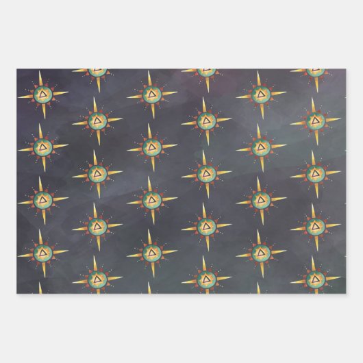 occulte zonneplanet en regenboog inpakpapier vel (Voorkant)