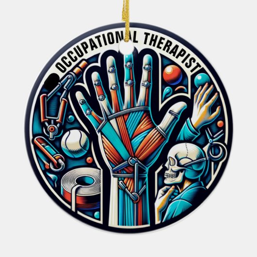 Occupational Therapeut aangepaste tekst Keramisch Ornament (Achterkant)