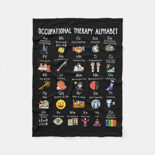 Occupational Therapy Alphabet Ota Funny Teacher Lo Fleece Deken (Voorkant)