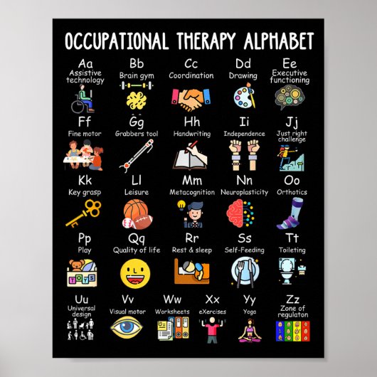 Occupational Therapy Alphabet Ota Funny Teacher Lo Poster (Voorkant)