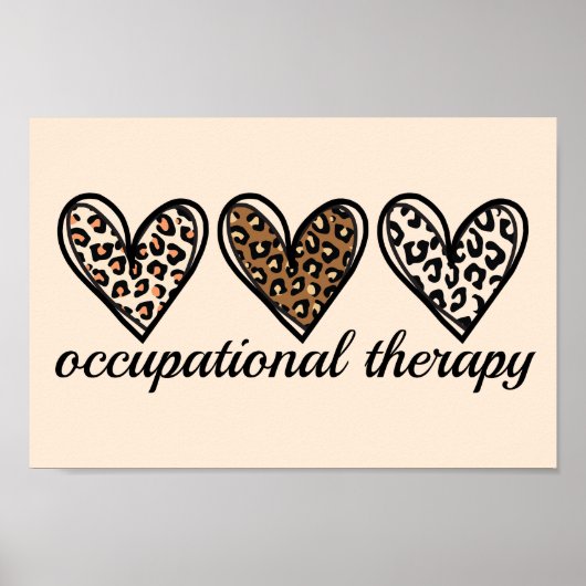Occupational Therapy Cheetach Print Heart (Voorkant)