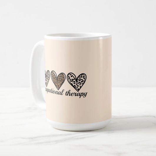 Occupational Therapy Cheetach Print Heart Koffiemok (Voorkant links)