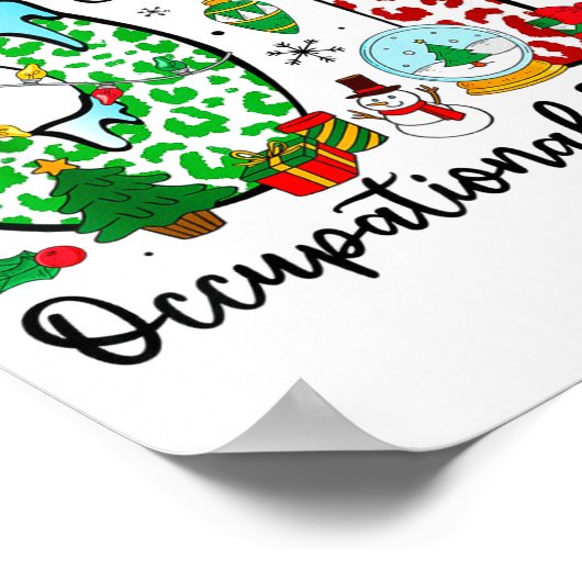 Occupational Therapy Christmas Lights Santa Hat Ot Poster (Hoek)