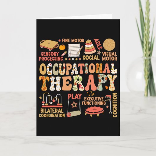 Occupational Therapy Fall Autumn Ot Retro Thanksgi Kaart (Voorkant)