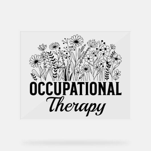 Occupational Therapy Floral Occupational OT Acryl Bord (Voorkant)