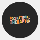 Occupational Therapy Groovy Occupational Therast O Ronde Sticker (Voorkant)