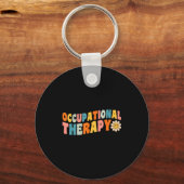 Occupational Therapy Groovy Occupational Therast O Sleutelhanger (Voorkant)