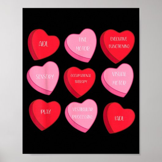 Occupational Therapy Heart Candy Valentine Day Ot  Poster (Voorkant)