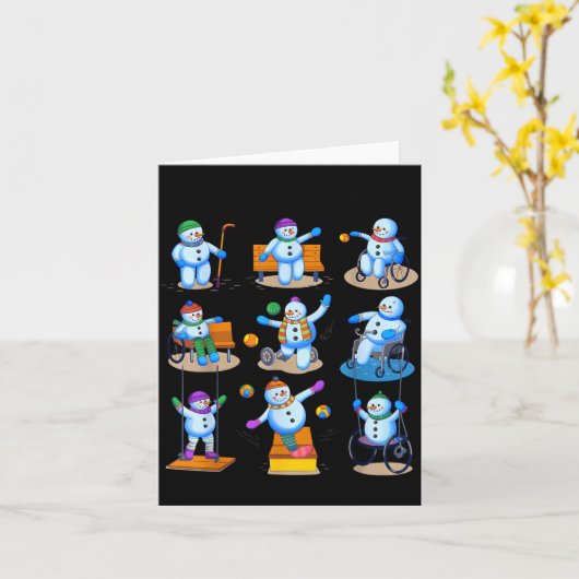 Occupational Therapy Ot Christmas Funny Snowman Xm Kaart (Gele Bloem)