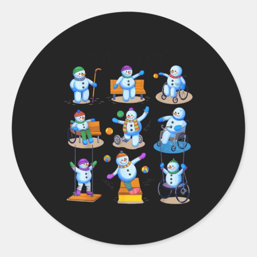 Occupational Therapy Ot Christmas Funny Snowman Xm Ronde Sticker (Voorkant)