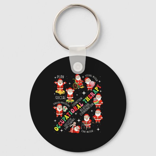 Occupational Therapy Retro Groovy Ot Santa Therast Sleutelhanger (Voorkant)