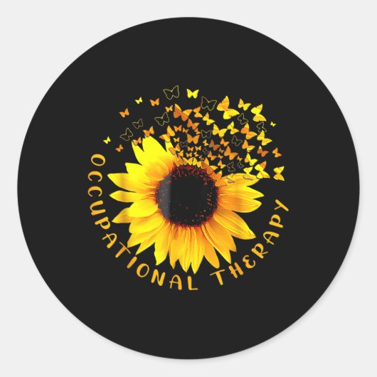 Occupational Therapy Sunflower Ot Therapist Istant Ronde Sticker (Voorkant)