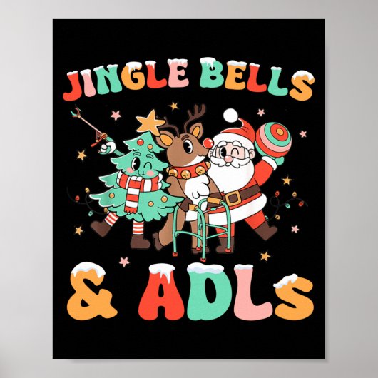 Occupational Therapy Xmas Reindeer Santa Adls New  Poster (Voorkant)