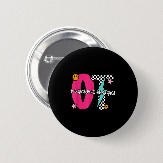Occupational Therast Retro Checkered Ot Graduation Ronde Button 5,7 Cm (Voorkant /achterkant)