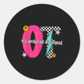 Occupational Therast Retro Checkered Ot Graduation Ronde Sticker (Voorkant)