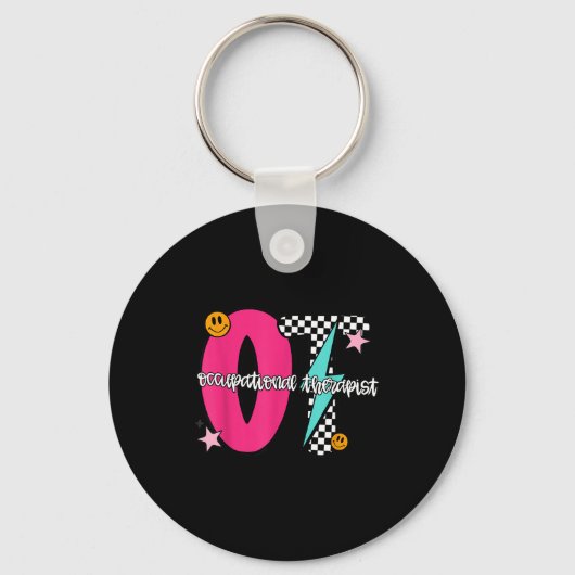 Occupational Therast Retro Checkered Ot Graduation Sleutelhanger (Voorkant)