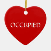 Occupied Vacant Green Red Keramisch Ornament (Voorkant)