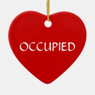 Occupied Vacant Green Red Keramisch Ornament