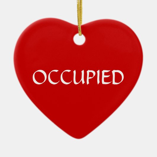 Occupied Vacant Green Red Keramisch Ornament (Voorkant)