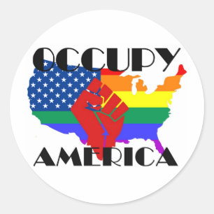 Occupy America - LGBTQ Ronde Sticker