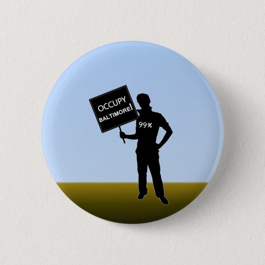 Occupy Baltimore Sign Ronde Button 5,7 Cm (Voorkant)