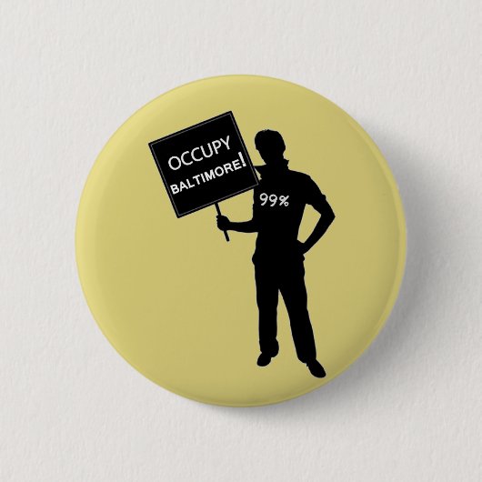 Occupy Baltimore Sign Ronde Button 5,7 Cm (Voorkant)