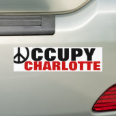 OCCUPY CHARLOTTE BUMPERSTICKER (Op auto)