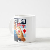 Occupy Chicago Rosie de Riveter Coffee Mok (Voorkant links)